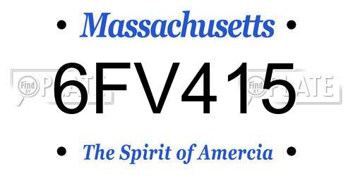 6FV415 Massachusetts License Plate