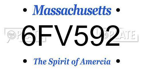 6FV592 Massachusetts License Plate