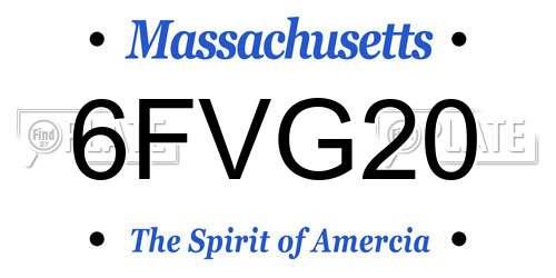 6FVG20 Massachusetts License Plate