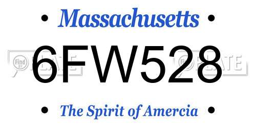 6FW528 Massachusetts License Plate