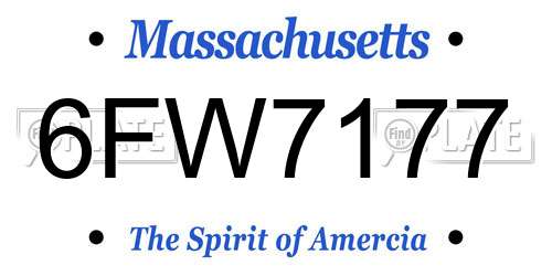 6FW7177 Massachusetts License Plate