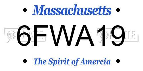 6FWA19 Massachusetts License Plate