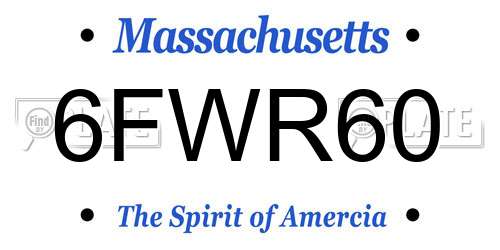 6FWR60 Massachusetts License Plate