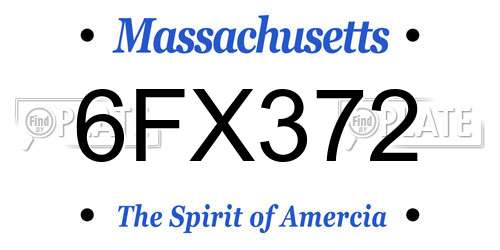 6FX372 Massachusetts License Plate