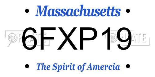 6FXP19 Massachusetts License Plate