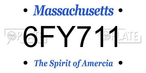 6FY711 Massachusetts License Plate