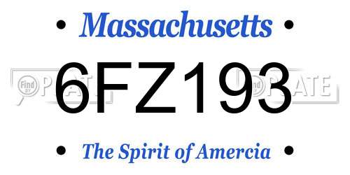 6FZ193 Massachusetts License Plate