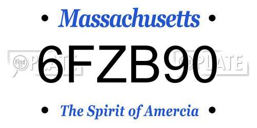 6FZB90 Massachusetts License Plate