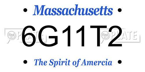 6G11T2 Massachusetts License Plate