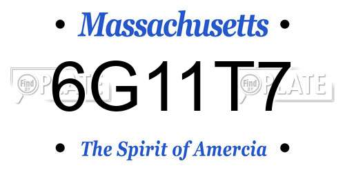 6G11T7 Massachusetts License Plate
