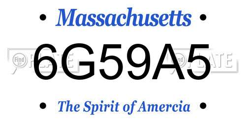 6G59A5 Massachusetts License Plate