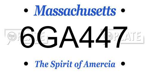 6GA447 Massachusetts License Plate