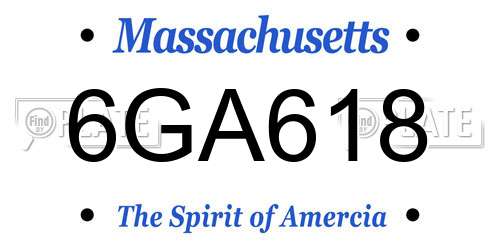 6GA618 Massachusetts License Plate