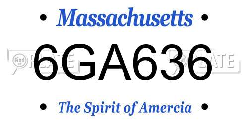 6GA636 Massachusetts License Plate