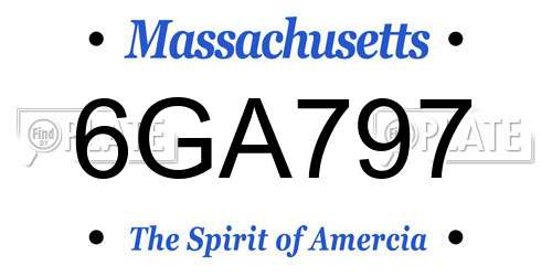 6GA797 Massachusetts License Plate