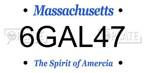 6GAL47 Massachusetts License Plate