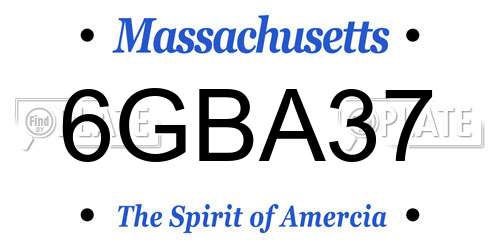 6GBA37 Massachusetts License Plate