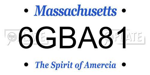 6GBA81 Massachusetts License Plate