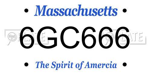 6GC666 Massachusetts License Plate
