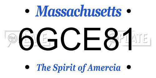 6GCE81 Massachusetts License Plate