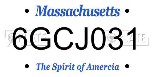 6GCJ031 Massachusetts License Plate