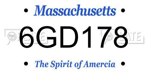 6GD178 Massachusetts License Plate