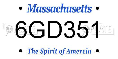 6GD351 Massachusetts License Plate