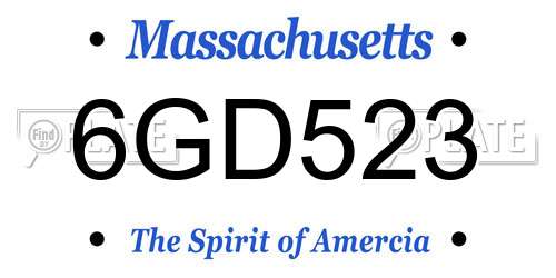 6GD523 Massachusetts License Plate