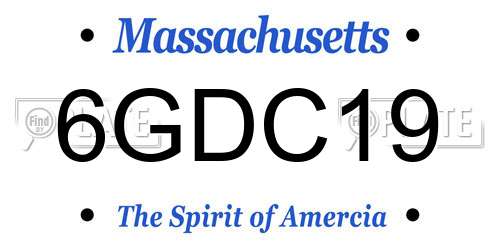 6GDC19 Massachusetts License Plate