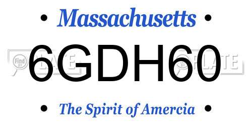 6GDH60 Massachusetts License Plate