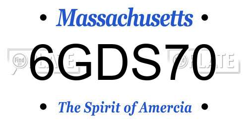 6GDS70 Massachusetts License Plate