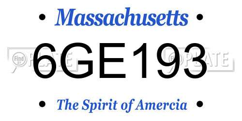 6GE193 Massachusetts License Plate