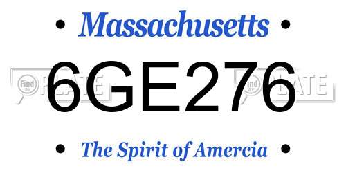 6GE276 Massachusetts License Plate