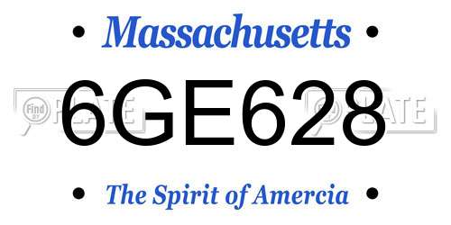 6GE628 Massachusetts License Plate