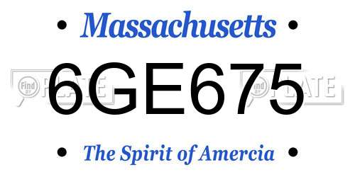 6GE675 Massachusetts License Plate