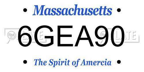 6GEA90 Massachusetts License Plate
