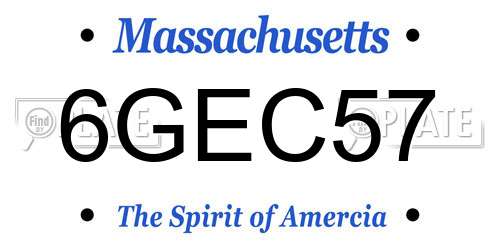 6GEC57 Massachusetts License Plate