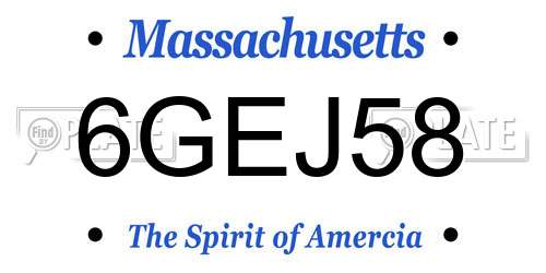 6GEJ58 Massachusetts License Plate