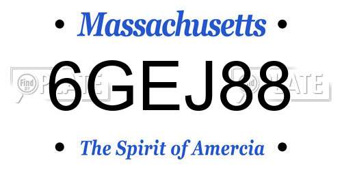 6GEJ88 Massachusetts License Plate