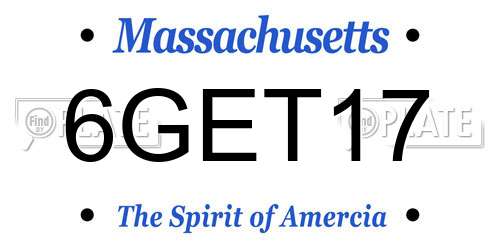 6GET17 Massachusetts License Plate