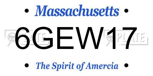 6GEW17 Massachusetts License Plate