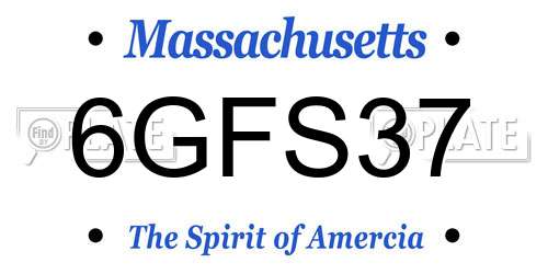 6GFS37 Massachusetts License Plate