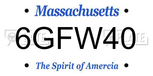 6GFW40 Massachusetts License Plate