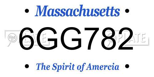 6GG782 Massachusetts License Plate