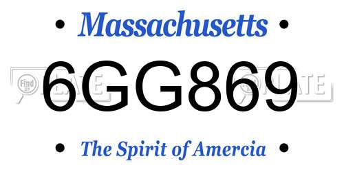 6GG869 Massachusetts License Plate