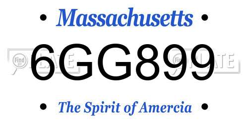 6GG899 Massachusetts License Plate