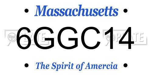 6GGC14 Massachusetts License Plate