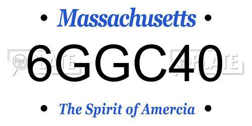 6GGC40 Massachusetts License Plate