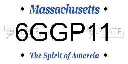 6GGP11 Massachusetts License Plate