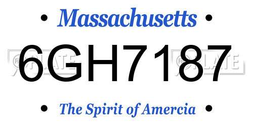 6GH7187 Massachusetts License Plate